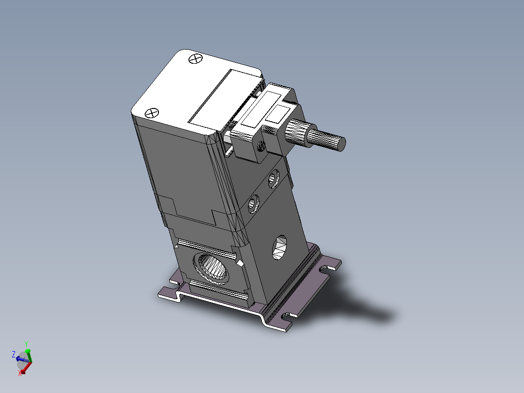 电气比例阀EVD-1900-008AN-C3-B1-3（CKD）(带连接线)（带安装座）主视图