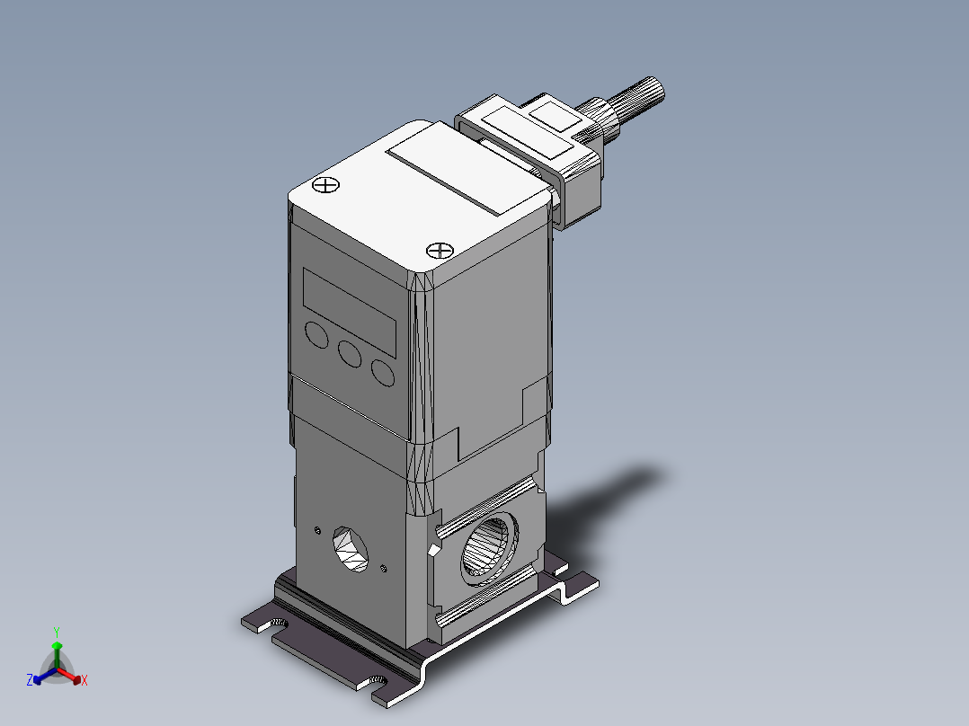电气比例阀EVD-1900-008AN-C3-B1-3（CKD）(带连接线)（带安装座）正等轴测图