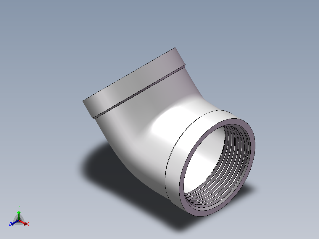 弯头-45°等径 DN32正等轴测图