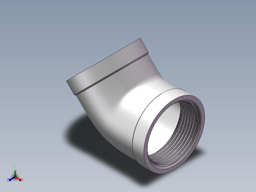 弯头-45°等径 DN32正等轴测缩略图