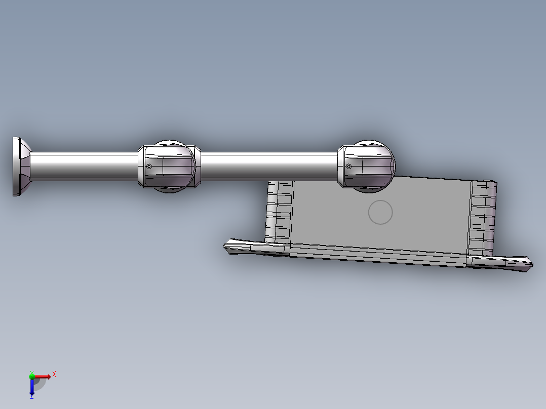 向下固定底座+转角+中间连接器+90度箱体连接器+控制箱俯视图