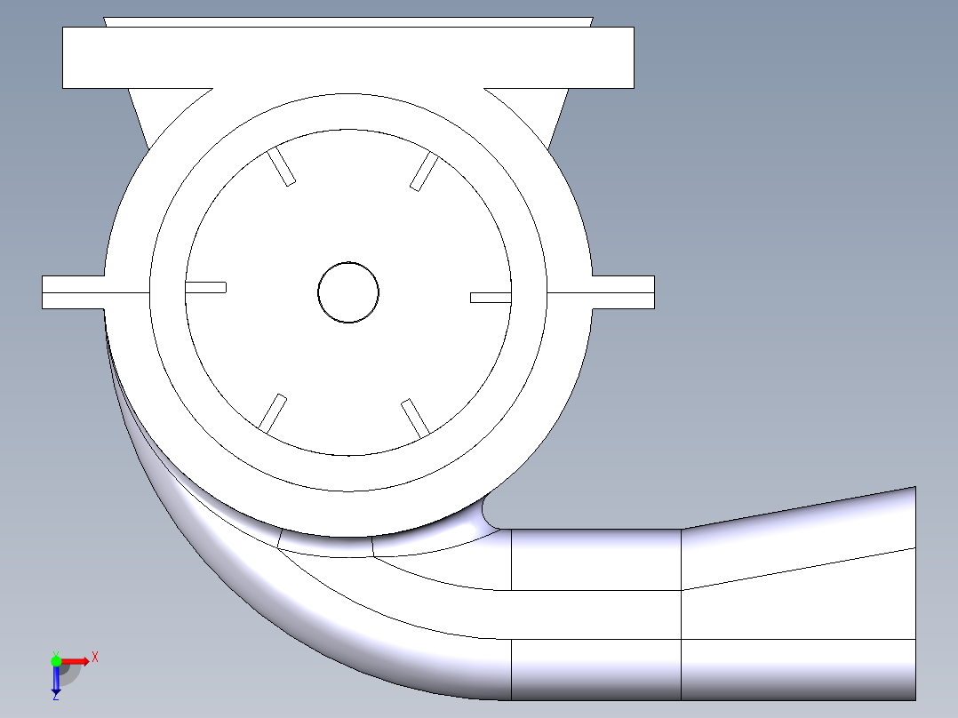电机鼓风机俯视图