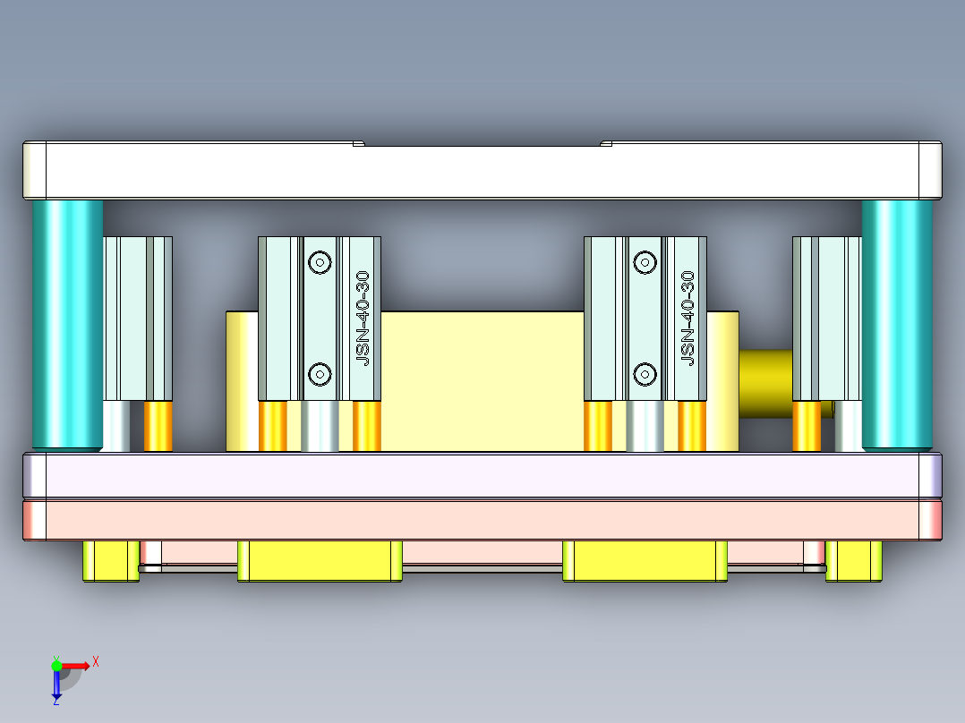 金属外壳铣外形墙高夹具俯视图