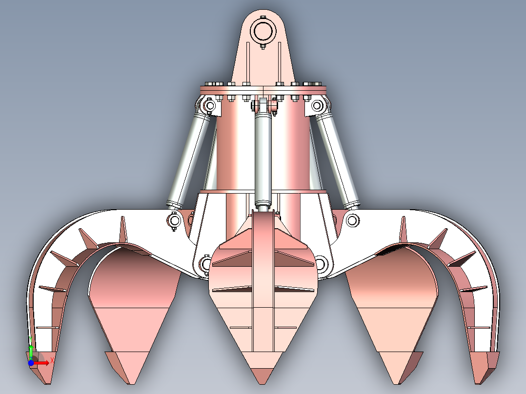 B2004043-液压抓斗前视图