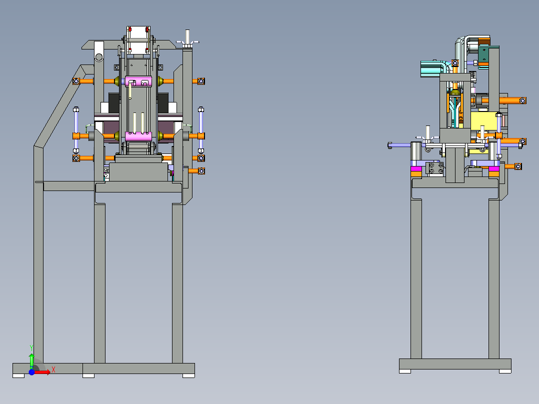 吊车枢轴焊接工装架前视图