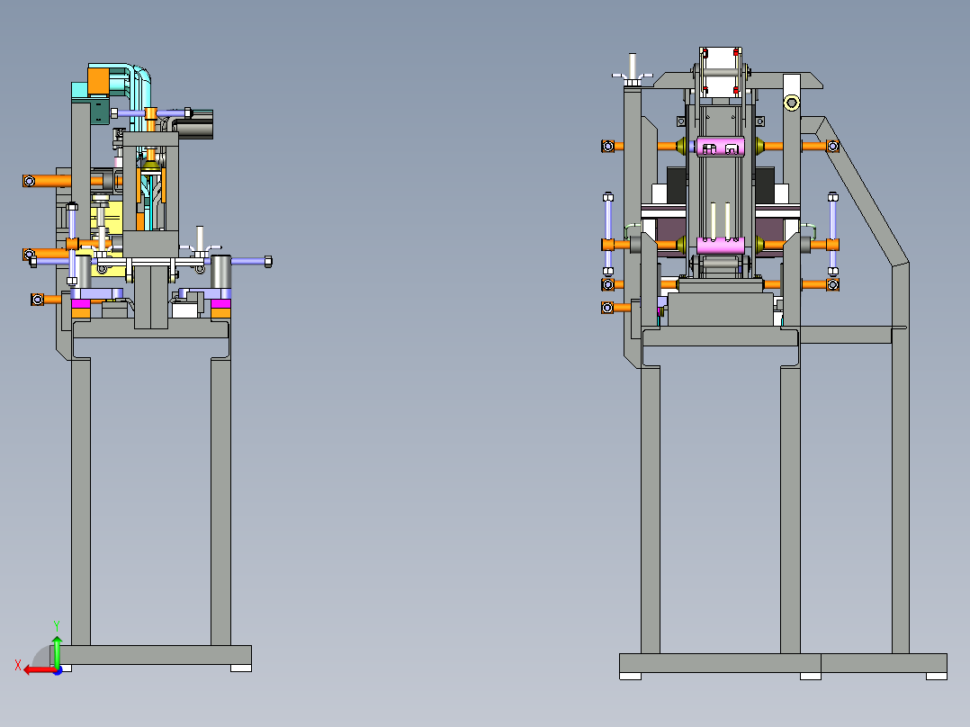 吊车枢轴焊接工装架后视图