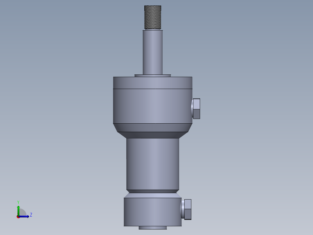 焊接式液压缸（带前安装法兰）25x12x10 mm左视图