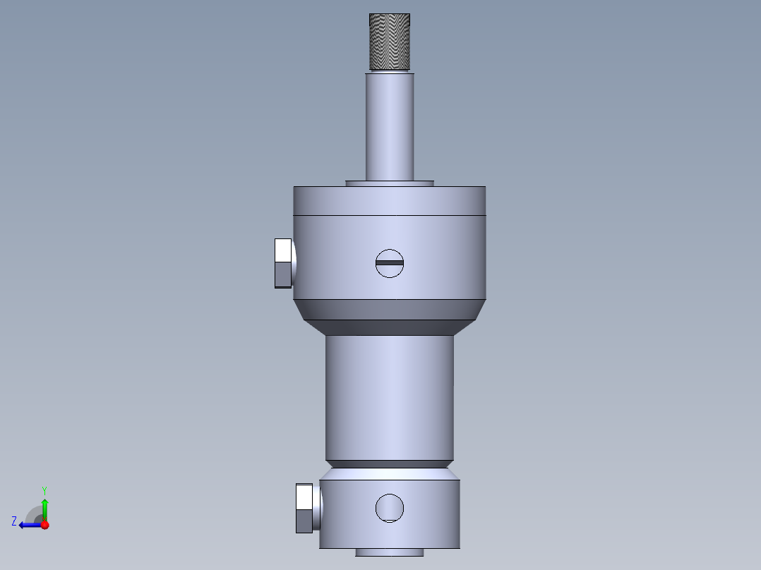 焊接式液压缸（带前安装法兰）25x12x10 mm右视图