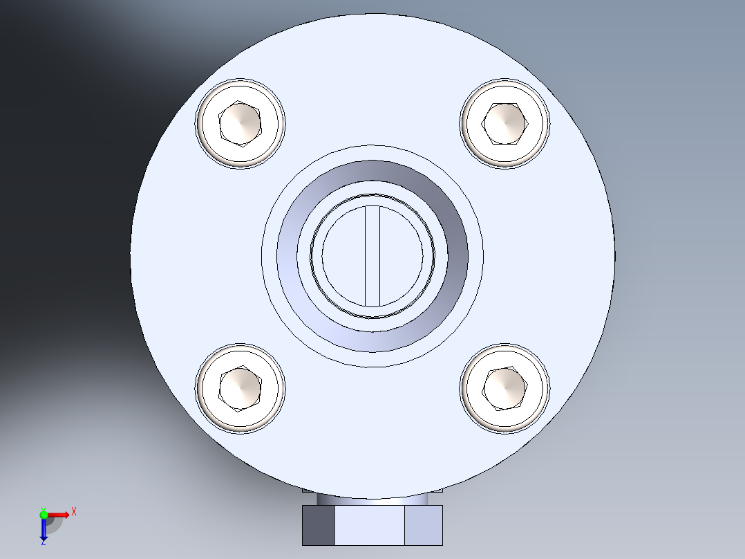 焊接式液压缸（带前安装法兰）25x12x10 mm俯视图