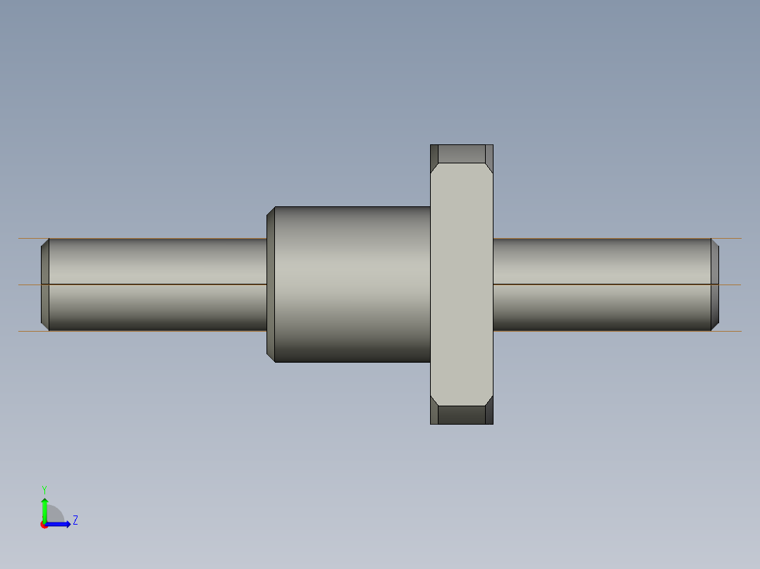 JF1202-4滚珠丝杆3D模型左视图