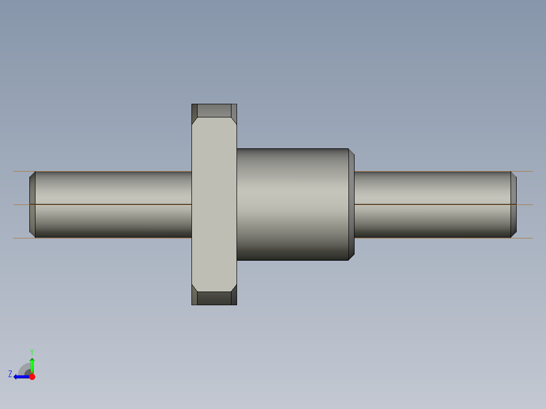 JF1202-4滚珠丝杆3D模型右视图