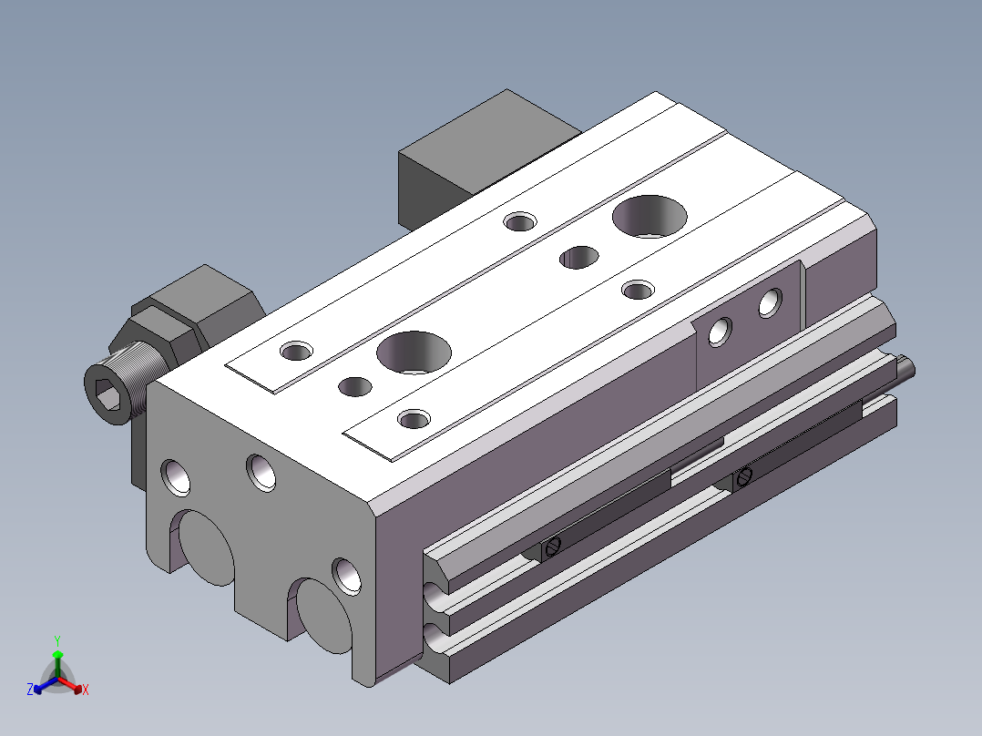 滑台气缸 SMC MXQ12-30AS正等轴测图