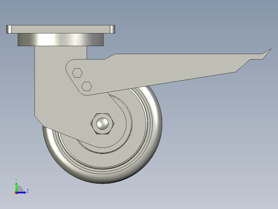 5寸重型高品质尼龙平底平刹脚轮5寸重型高品质尼龙平底平刹脚轮-125左视图