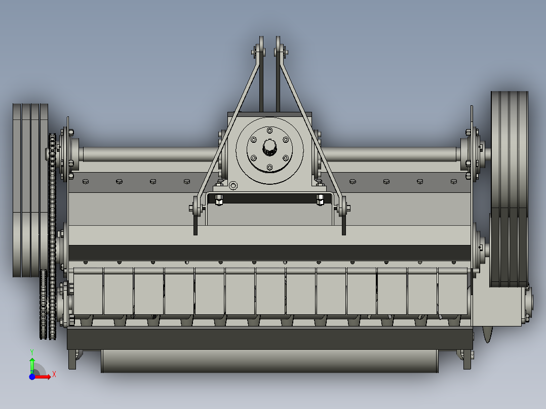 拖拉机牵引式打草机前视图
