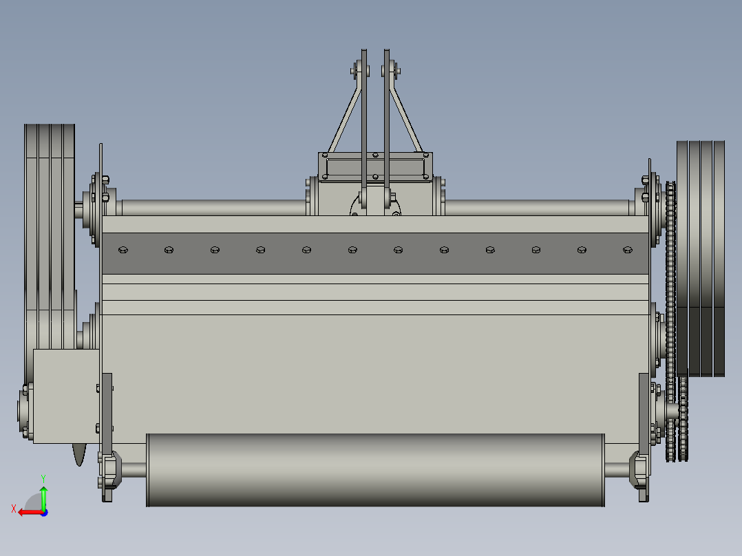 拖拉机牵引式打草机后视图