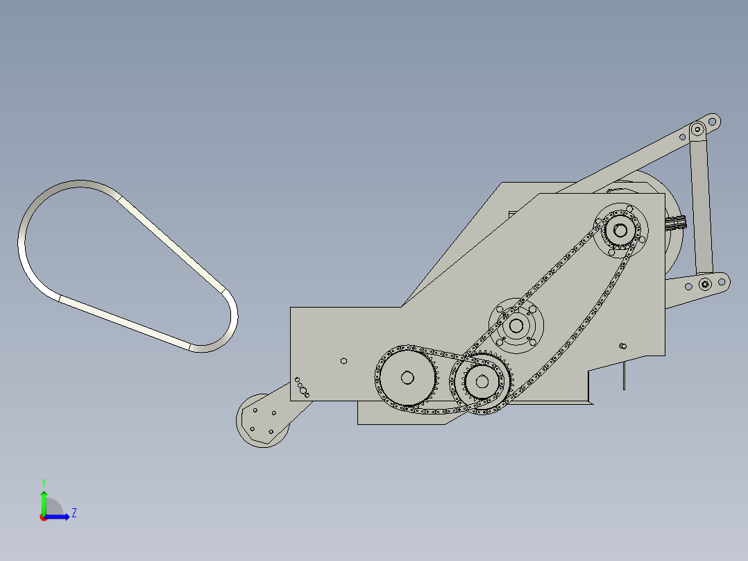 拖拉机牵引式打草机左视图