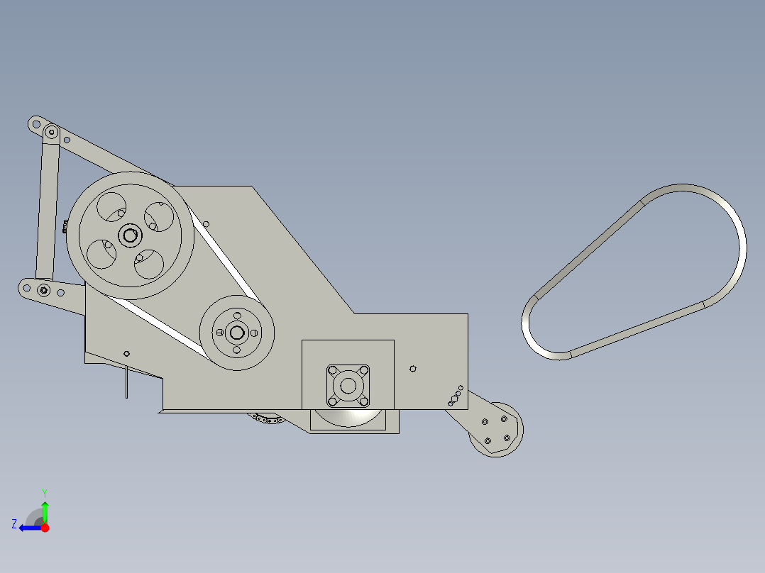 拖拉机牵引式打草机右视图