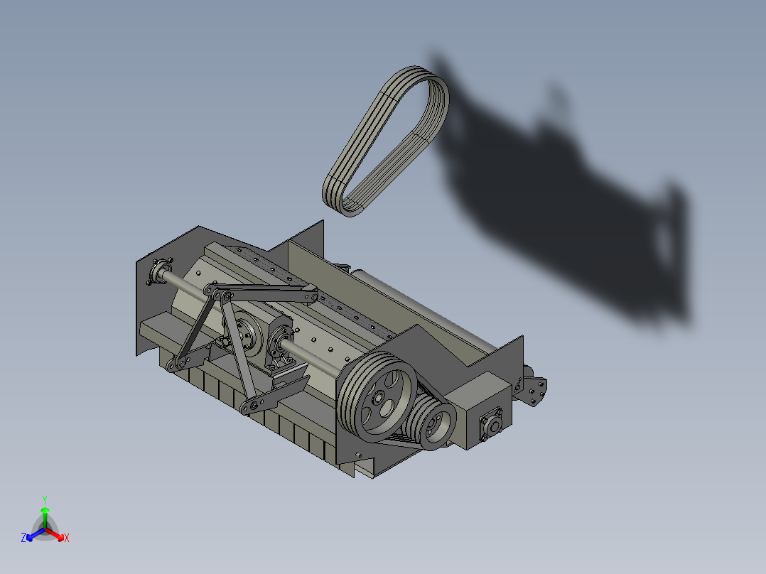 拖拉机牵引式打草机正等轴测图