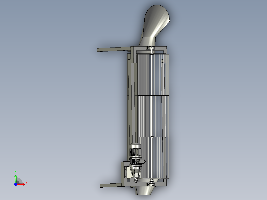 滚筒筛选机装配体前视图