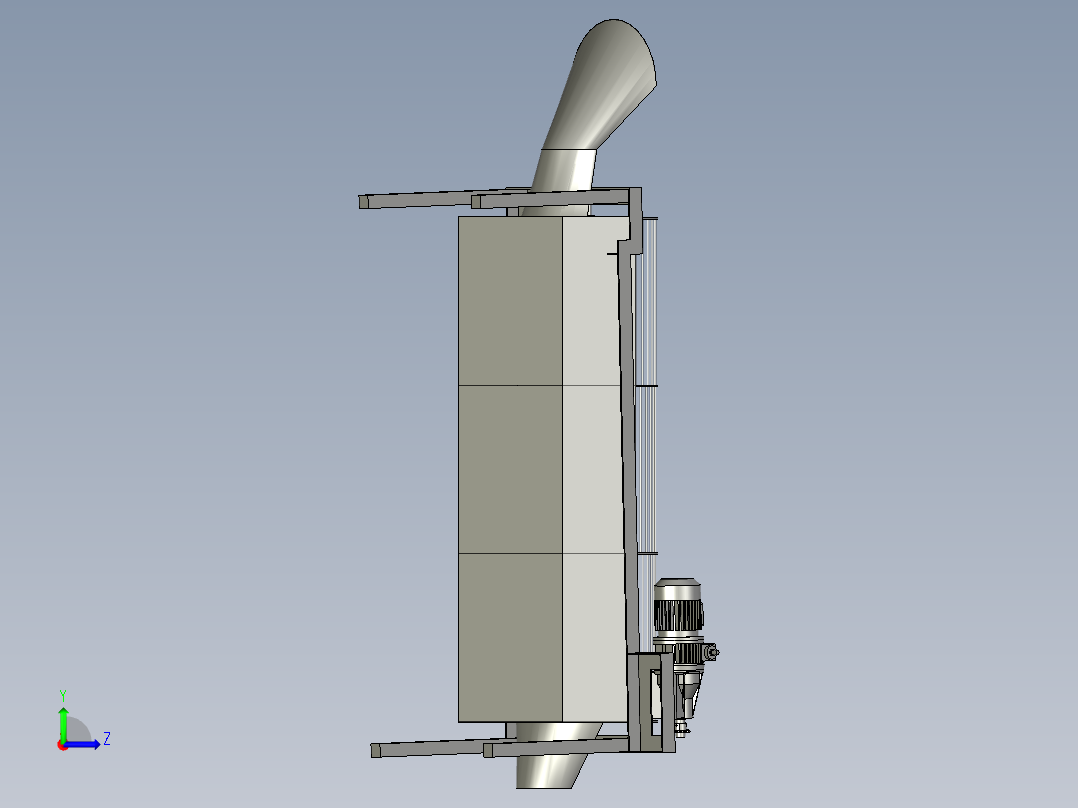 滚筒筛选机装配体左视图