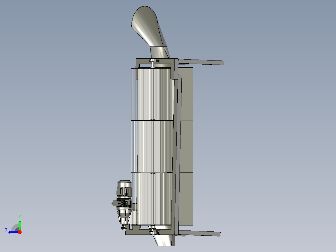 滚筒筛选机装配体右视图
