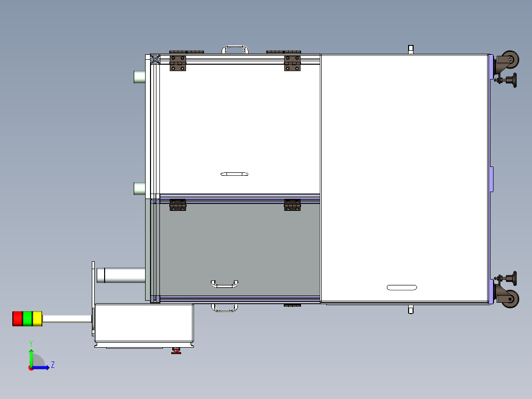 非标设备异型外部框架设计左视图