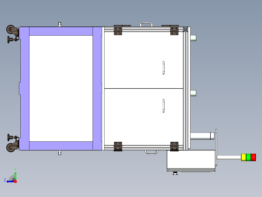 非标设备异型外部框架设计右视图