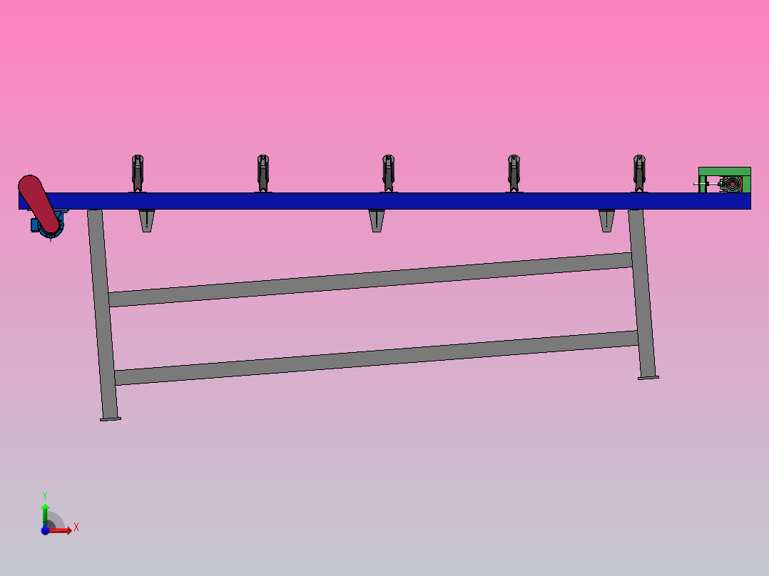 800U型皮带机前视图