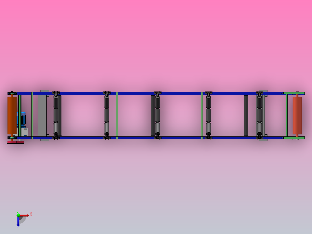 800U型皮带机俯视图