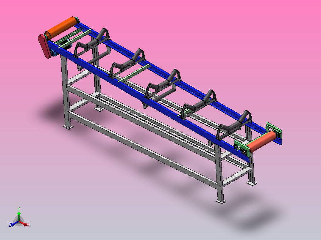 800U型皮带机正等轴测图