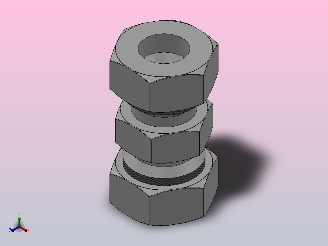 SKU 联管直二通卡套接头_SKU 16正等轴测图