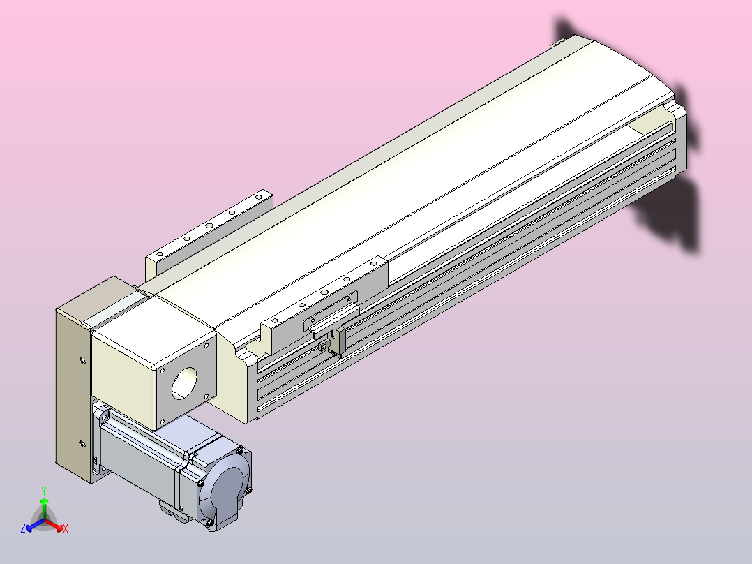 皮带直线轴半封闭可选导轨TPA-HNB-140D-120-L250-LP-C-P40-N3主视图