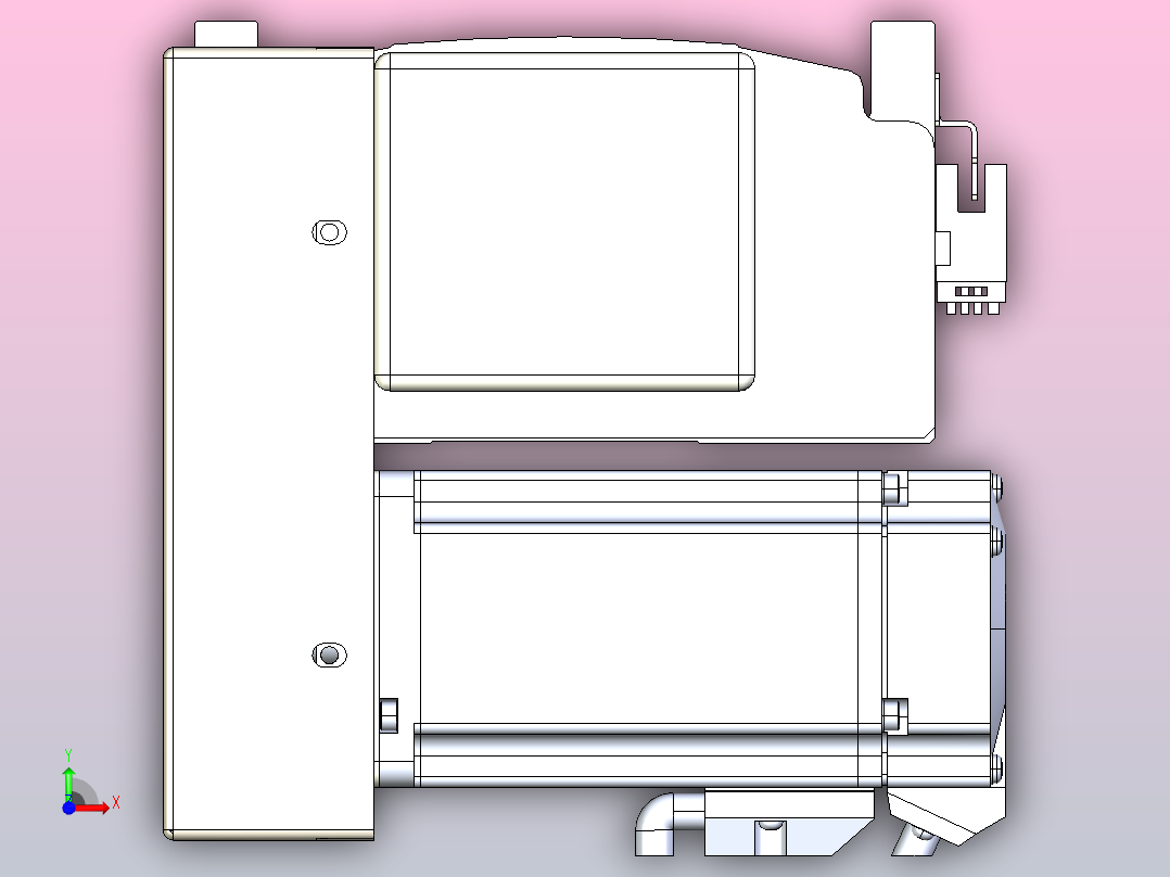 皮带直线轴半封闭可选导轨TPA-HNB-140D-120-L250-LP-C-P40-N3前视图