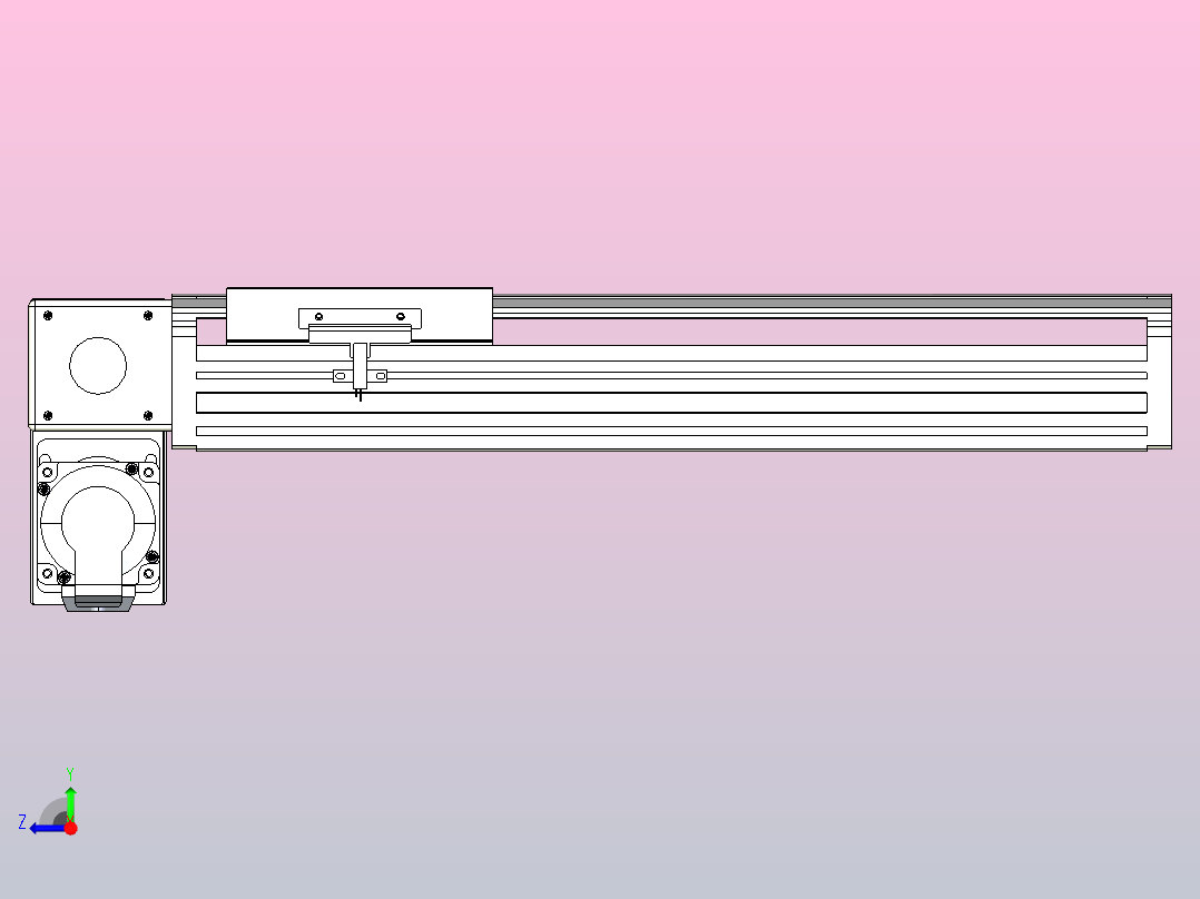 皮带直线轴半封闭可选导轨TPA-HNB-140D-120-L250-LP-C-P40-N3右视图