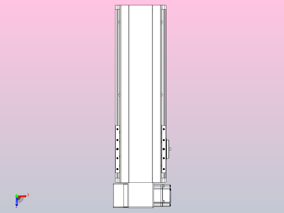 皮带直线轴半封闭可选导轨TPA-HNB-140D-120-L250-LP-C-P40-N3俯视图