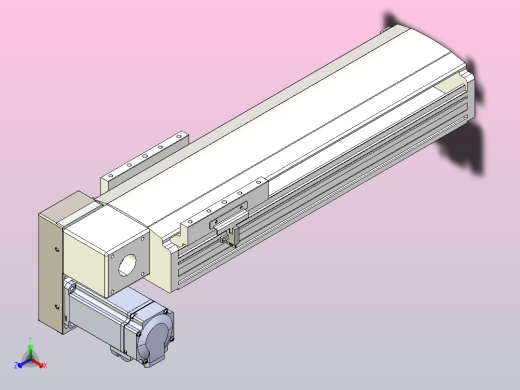 皮带直线轴半封闭可选导轨TPA-HNB-140D-120-L250-LP-C-P40-N3正等轴测缩略图