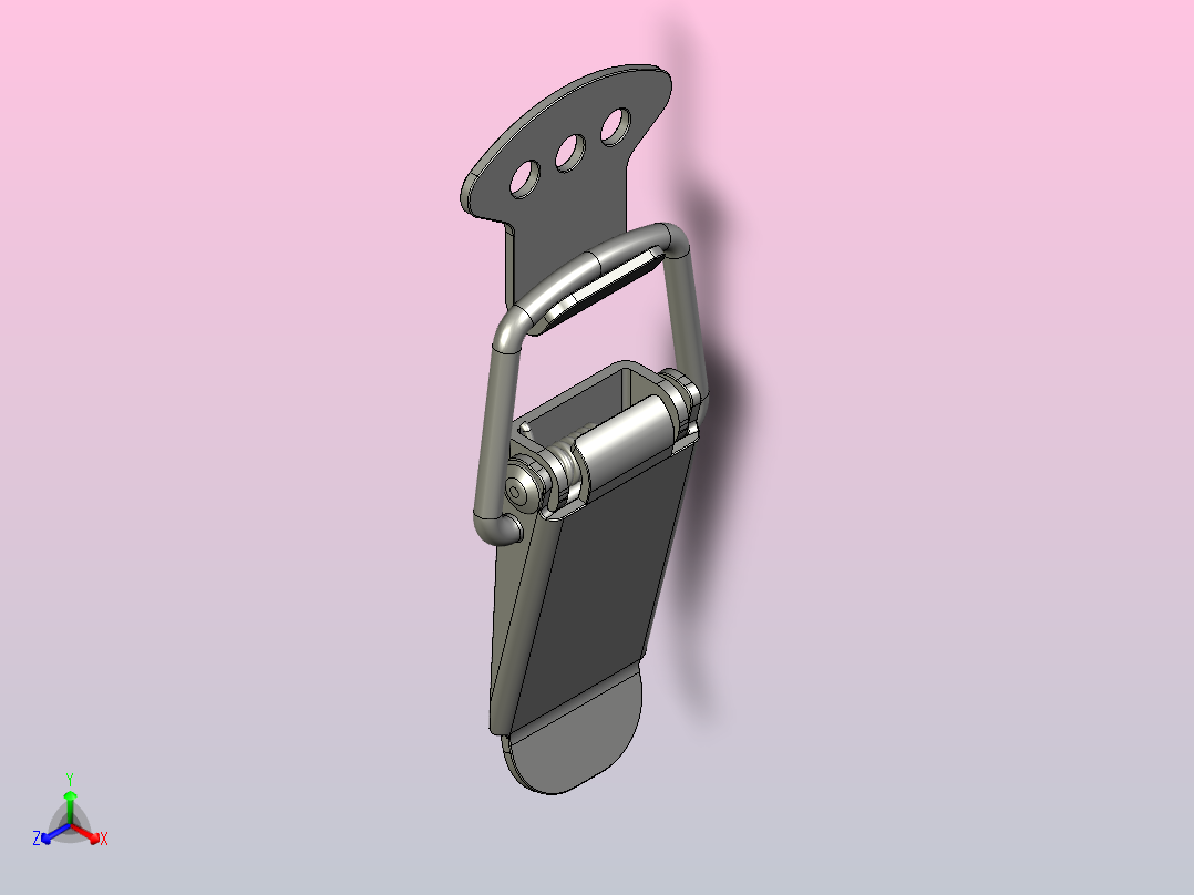 弹簧拉闩搭扣锁扣主视图