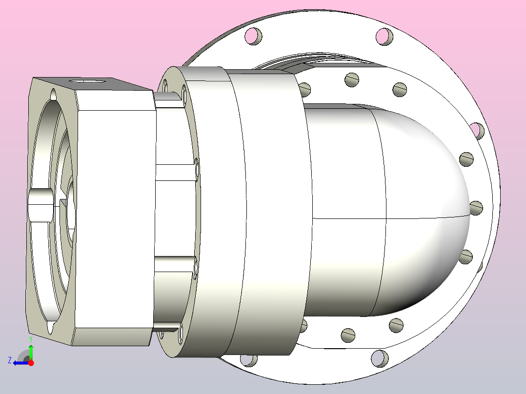 MTDR-090-L1-19 MTDR-090 盘式输出 精密直角行星减速机右视图