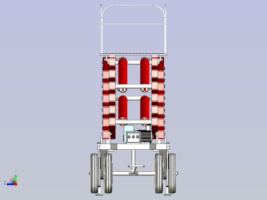 四轮移动式液压升降台3D建模图纸右视缩略图