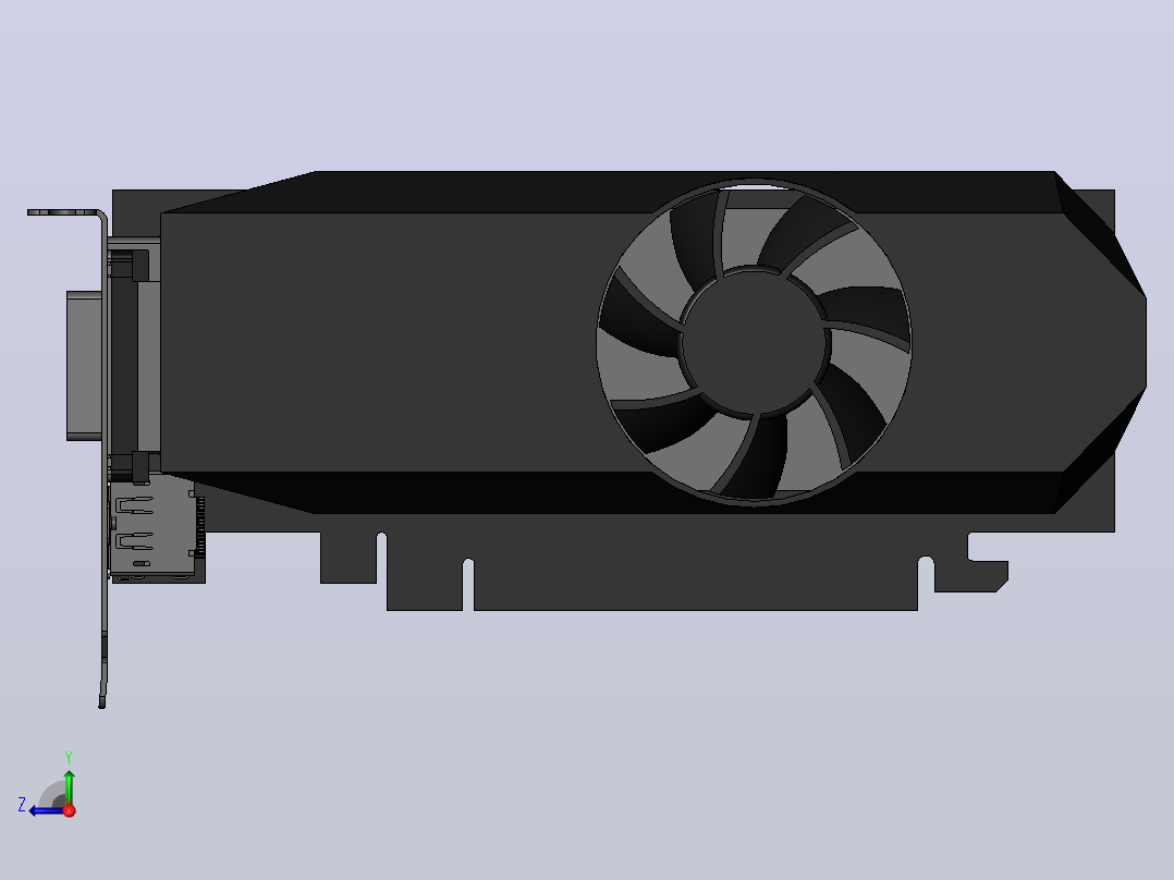 显卡 GIGABYTE GTX 1050 Ti右视图