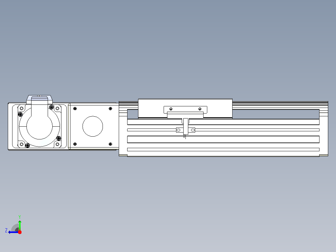 皮带直线轴半封闭可选导轨TPA-HNB-140D-120-L50-ML-C-P40-N3右视图
