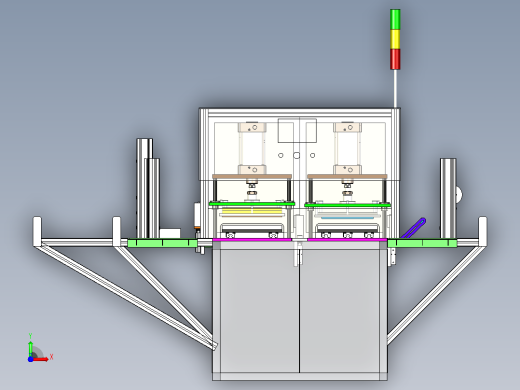 双工位热压机3D图纸三维模型前视缩略图