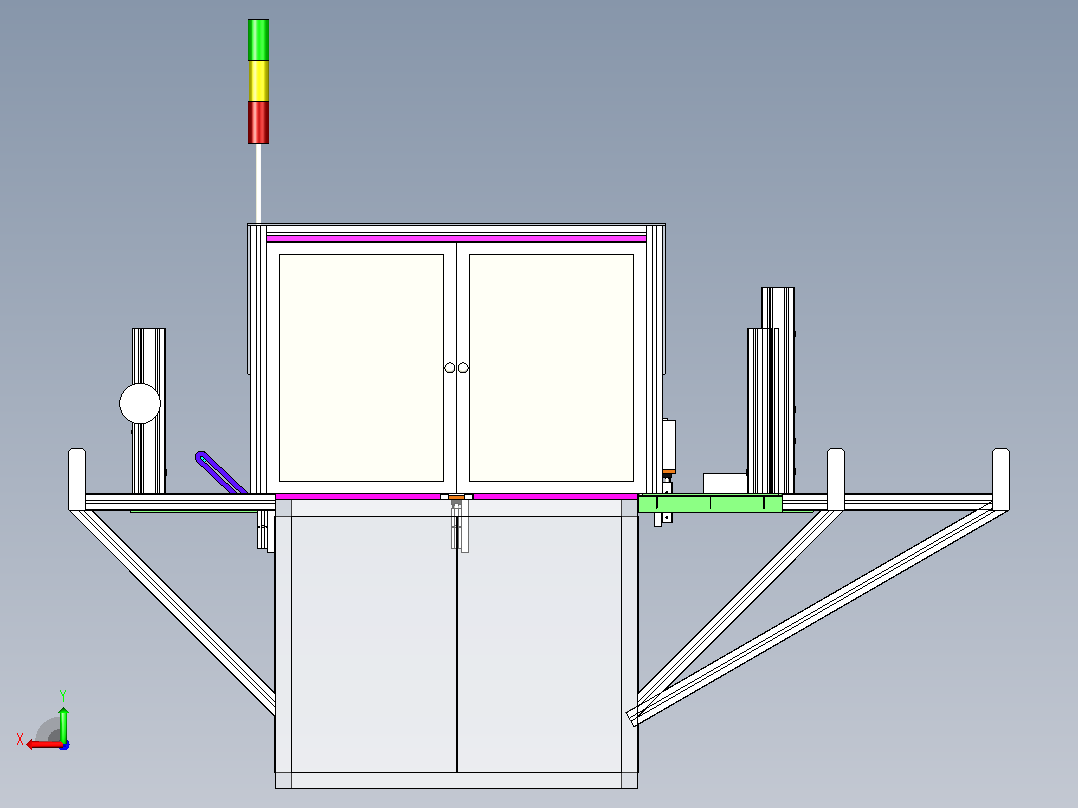 双工位热压机3D图纸三维模型后视图