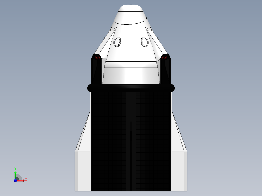 SpaceX 龙飞船载人版前视图