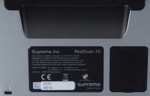SUPREMA Real Scan10，指纹识别缩略图