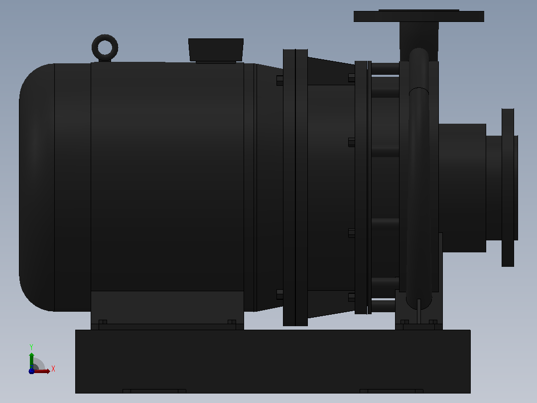 南方泵NIS，NISF泵外形（80-50-250）4kW-4极前视图