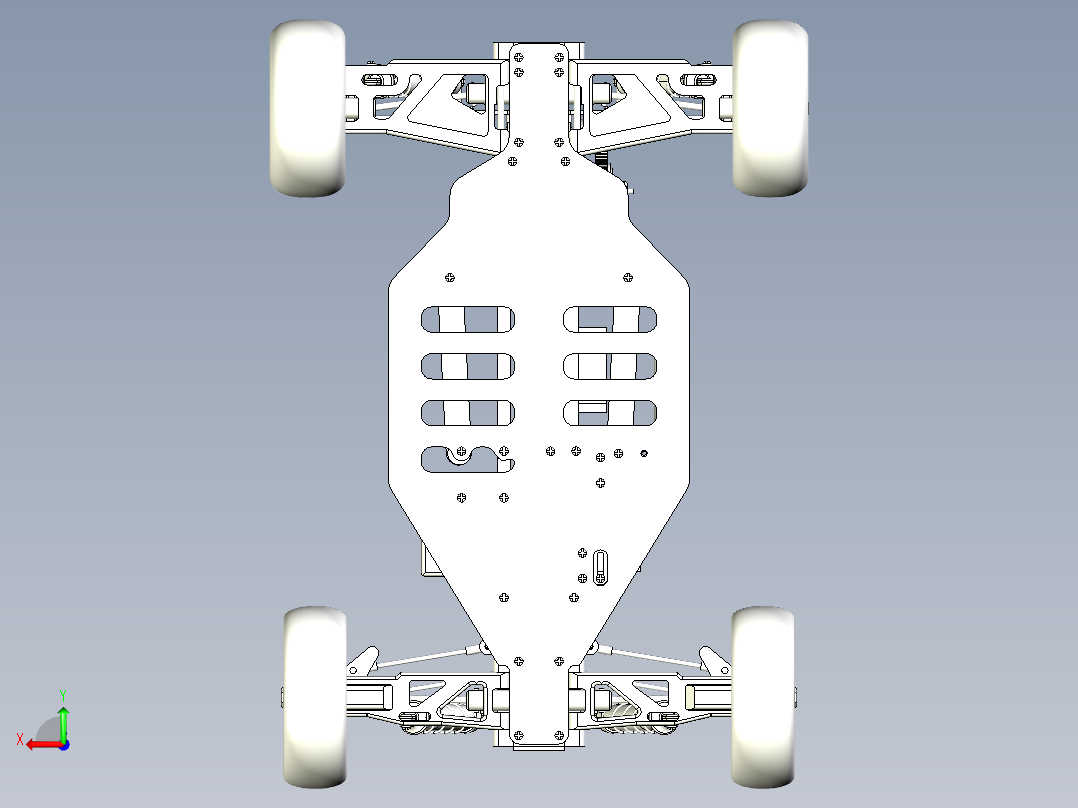 遥控模型底盘后视图