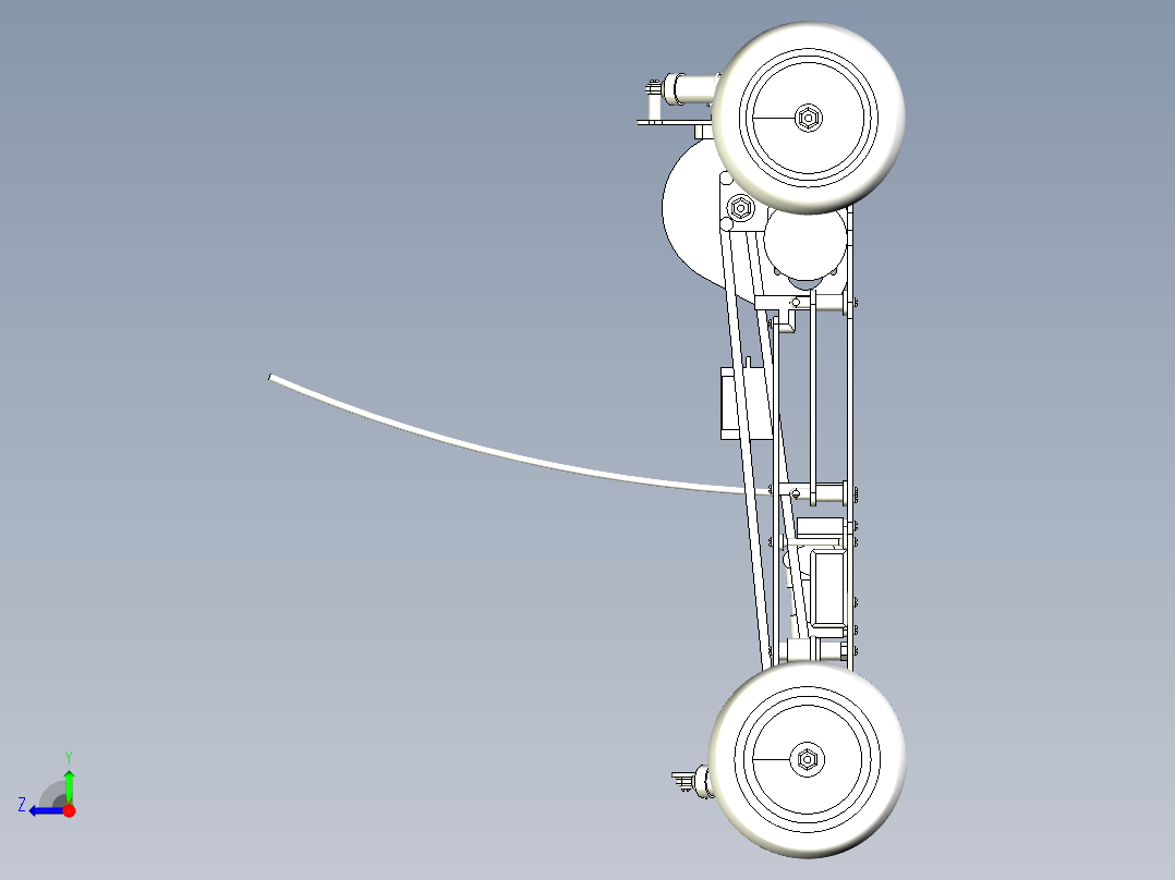 遥控模型底盘右视图