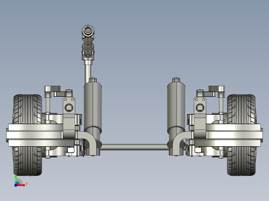 Mario四轮转向系统3D数模图纸 STP格式前视图