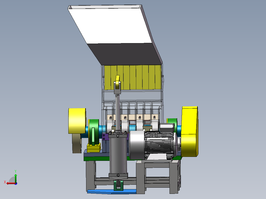 塑料破碎机3d图纸 立式粉碎机3d 机械设备素材 塑料粉碎机3d模型后视图